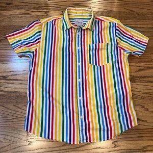 Trinity Collective Mens Rainbow Button Down Shirt Stripes Med Vtg Pride unique